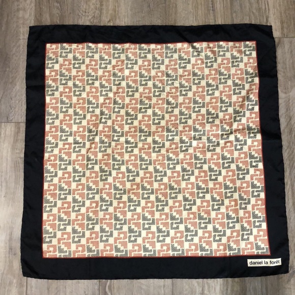 Vintage DANIEL LA FORÊT 100% Silk Scarf - Picture 1 of 7